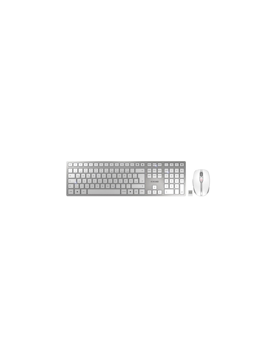 CHERRY DW 9100 SLIM teclado Ratón incluido Universal RF Wireless + Bluetooth QWERTZ Alemán Plata