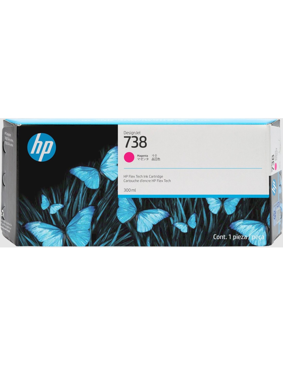 HP Cartucho de tinta magenta DesignJet 738 de 300 ml