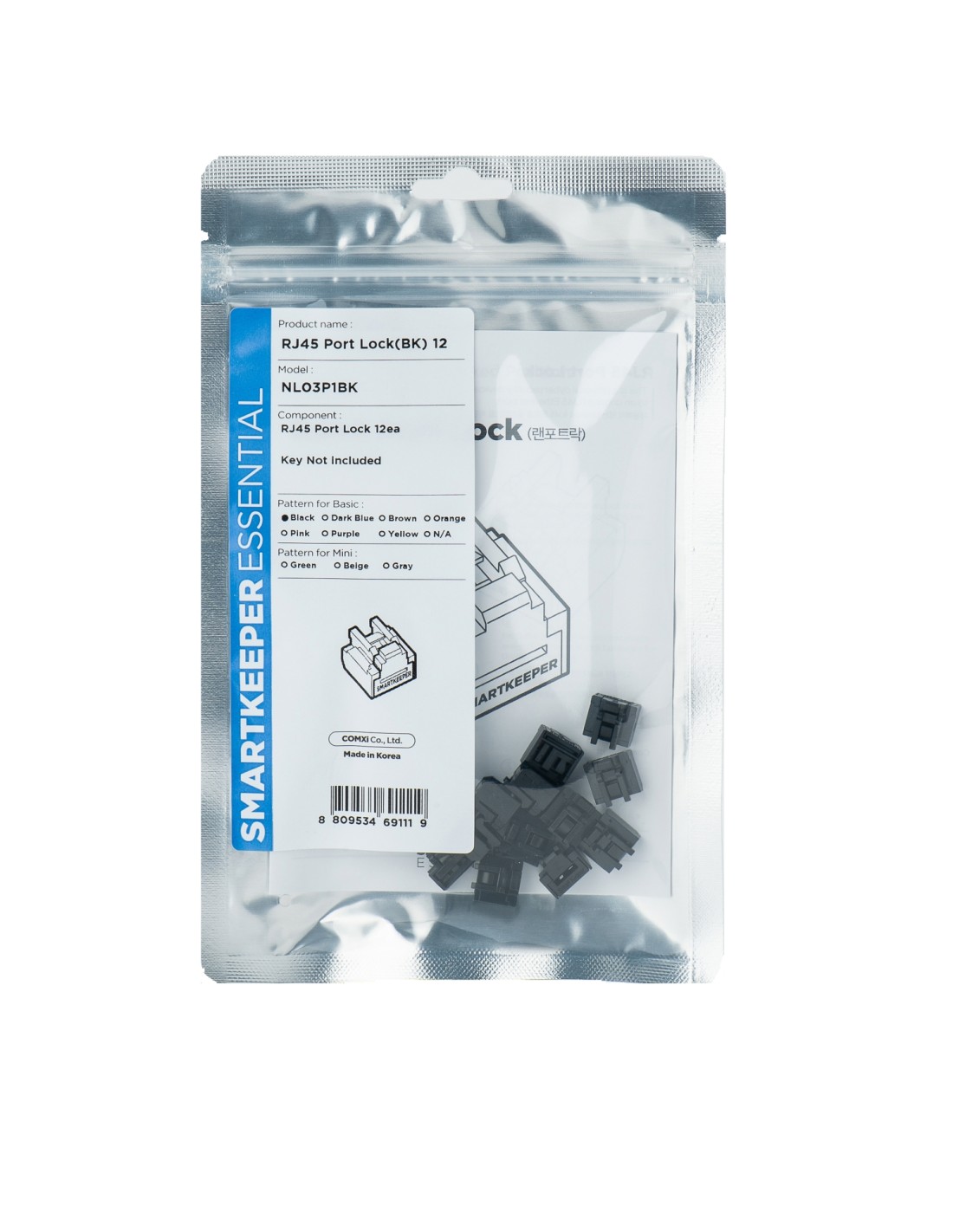 Smartkeeper NL03P1BK bloqueador de puerto RJ-45 Negro 12 pieza(s)