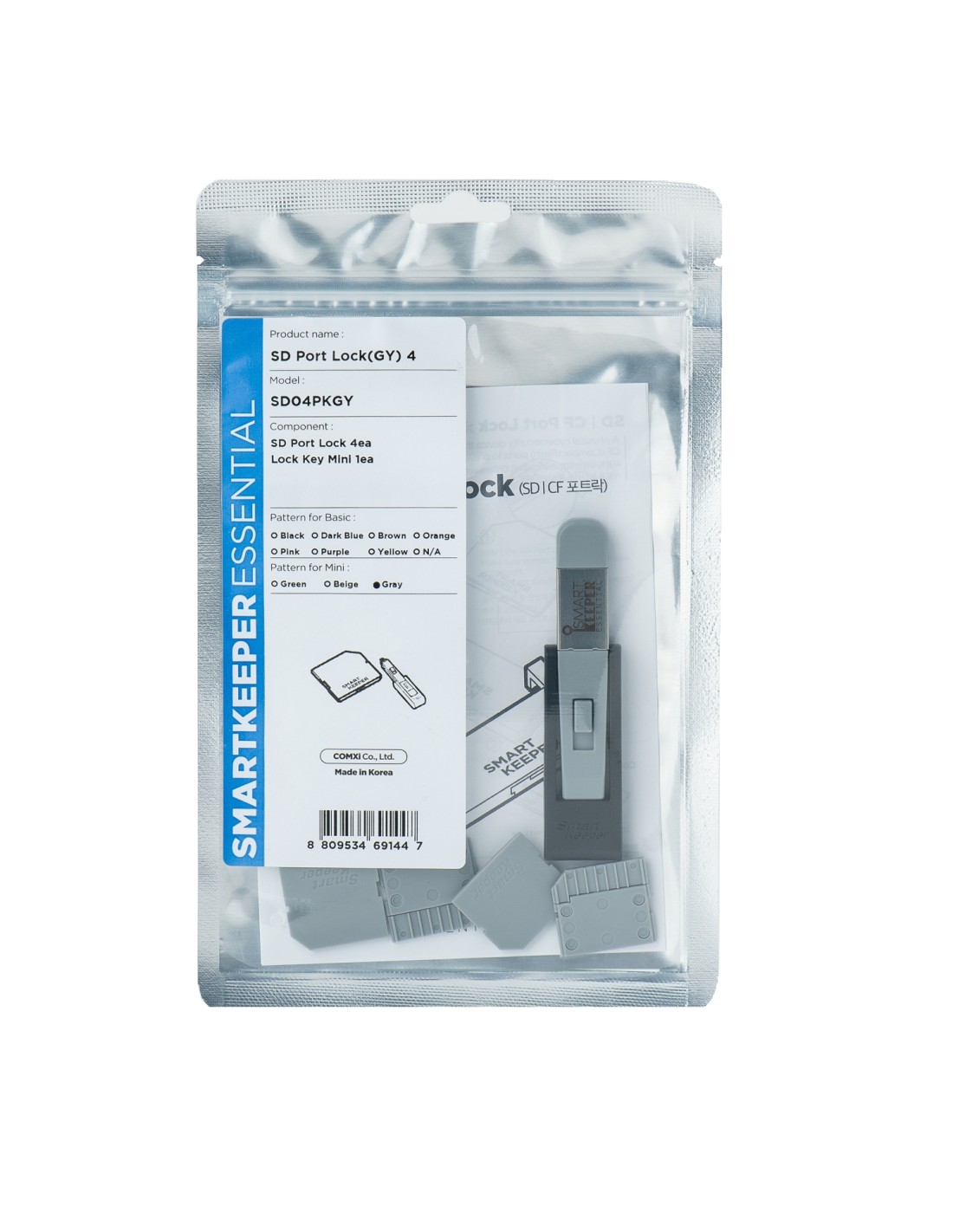 Smartkeeper SD04PKGY bloqueador de puerto SD card Gris Plástico 1 pieza(s)