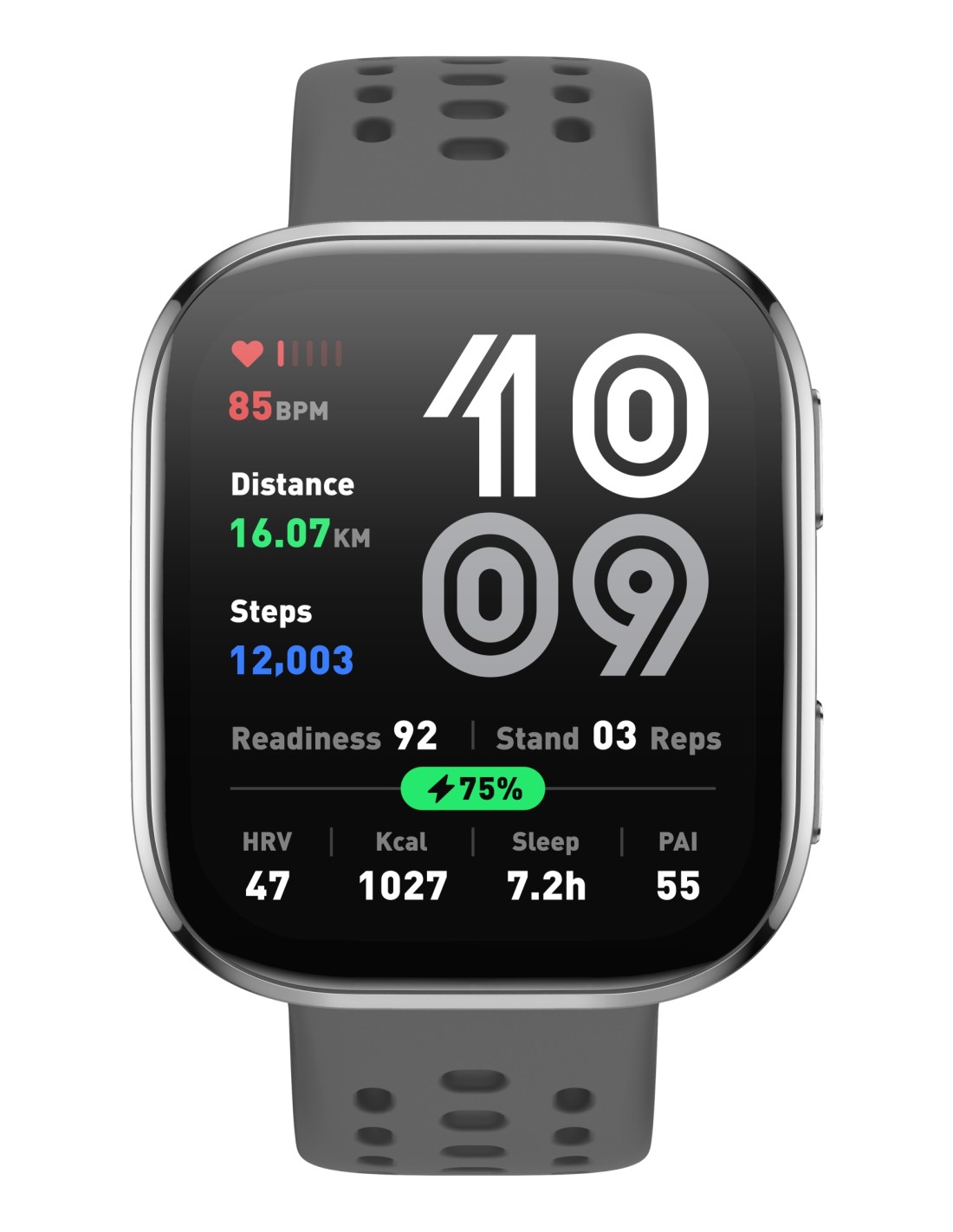 Amazfit Bip 6 Charcoal 5 cm (1.97") AMOLED Digital 390 x 450 Pixeles Pantalla táctil Plata GPS (satélite)