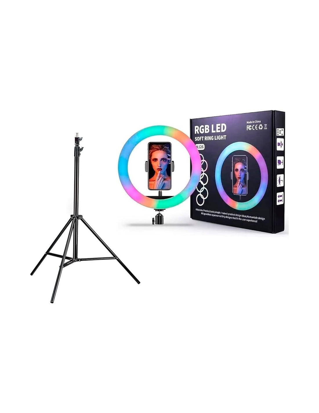 ARO DE LUZ RGB CON TRÍPODE 30CM