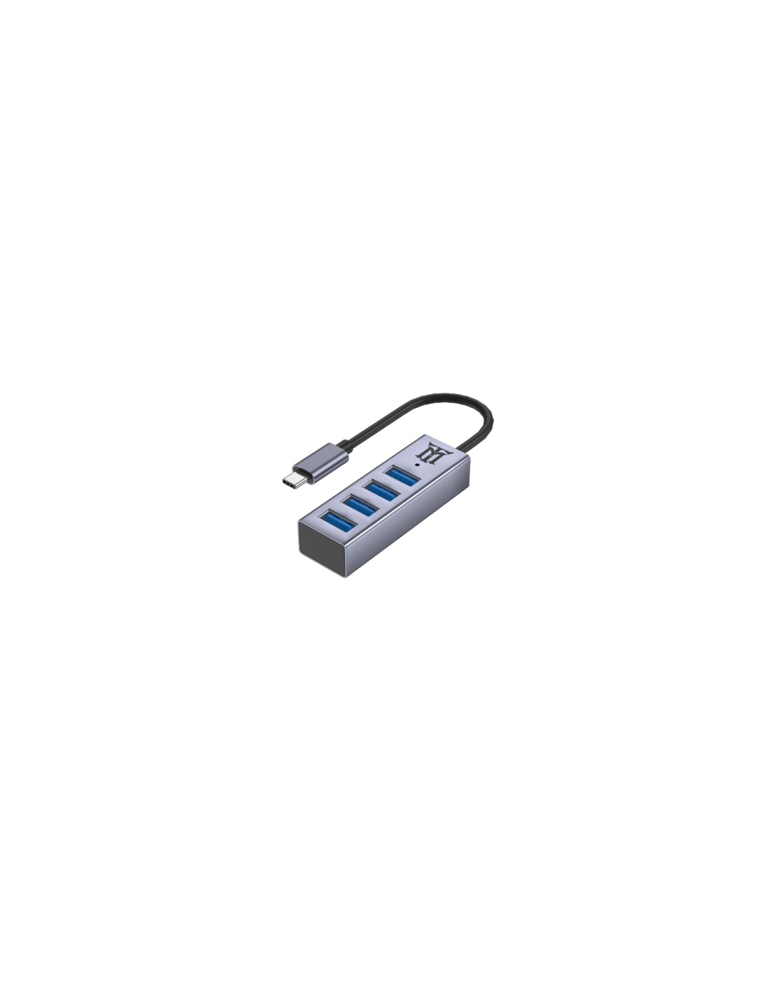 Maillon Technologique Premium MTHUB4 hub de interfaz USB 3.2 Gen 2 (3.1 Gen 2) Type-C 5 Mbit/s Aluminio, Gris
