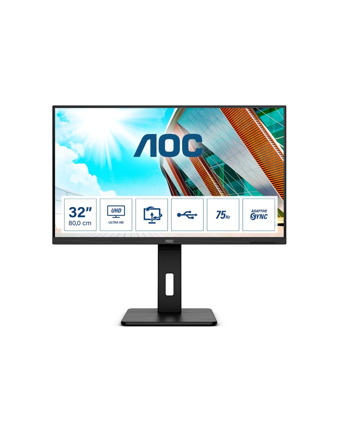AOC P2 U32P2 pantalla para PC 80 cm (31.5") 3840 x 2160 Pixeles 4K Ultra HD LED Negro