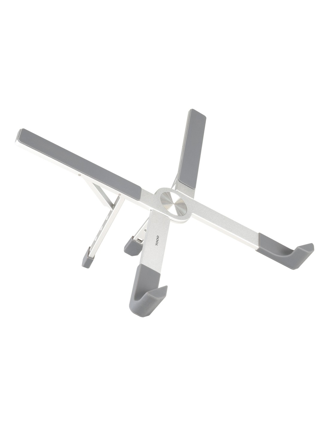 TooQ Soporte elevador plegable de aluminio para portátiles, Plata