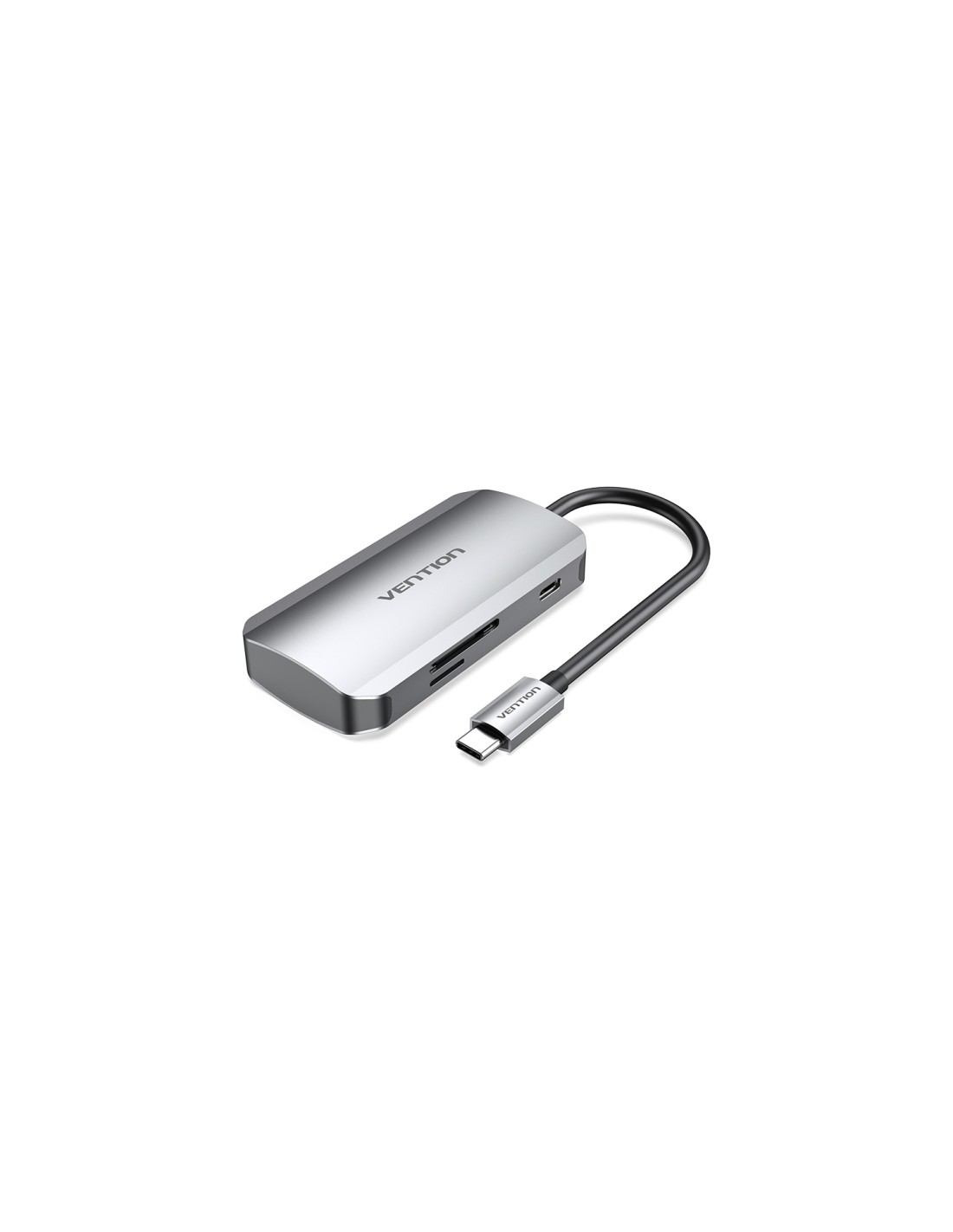 Vention Docking USB Tipo-C TNHHB/ 3xUSB/ 1xUSB Tipo-C PD/ 1xLector Tarjetas SD y MicroSD/ Gris