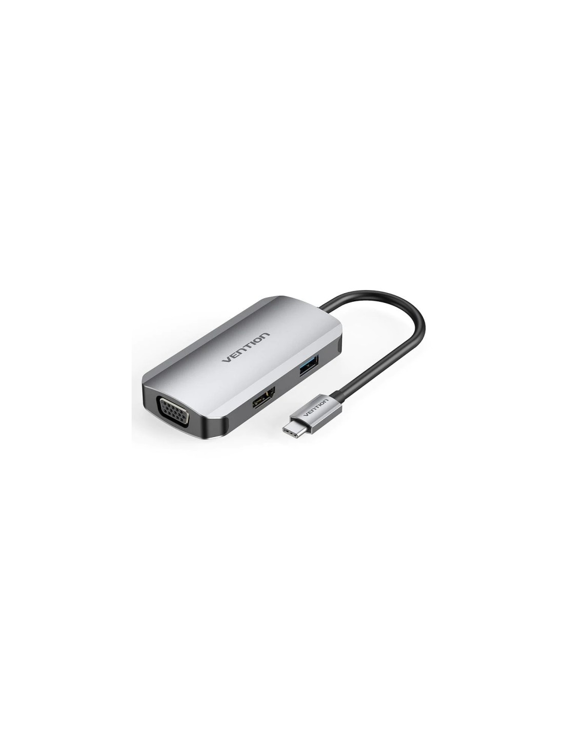 Vention Docking USB Tipo-C TOAHB/ 1xHDMI/ 1xVGA/ 1xUSB/ 1xUSB Tipo-C PD/ Gris