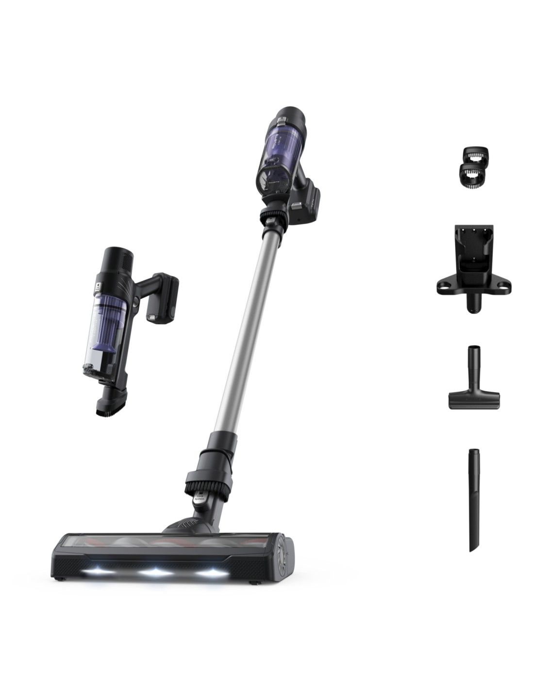 Rowenta RH6A35 Aspiradora escoba 2 en 1 Batería Secar Sin bolsa Púrpura, Plata