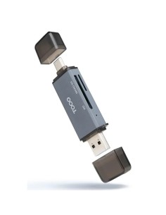 TooQ Lector de Tarjetas SD + TF, con entradas USB-C 3.0 + USB A,