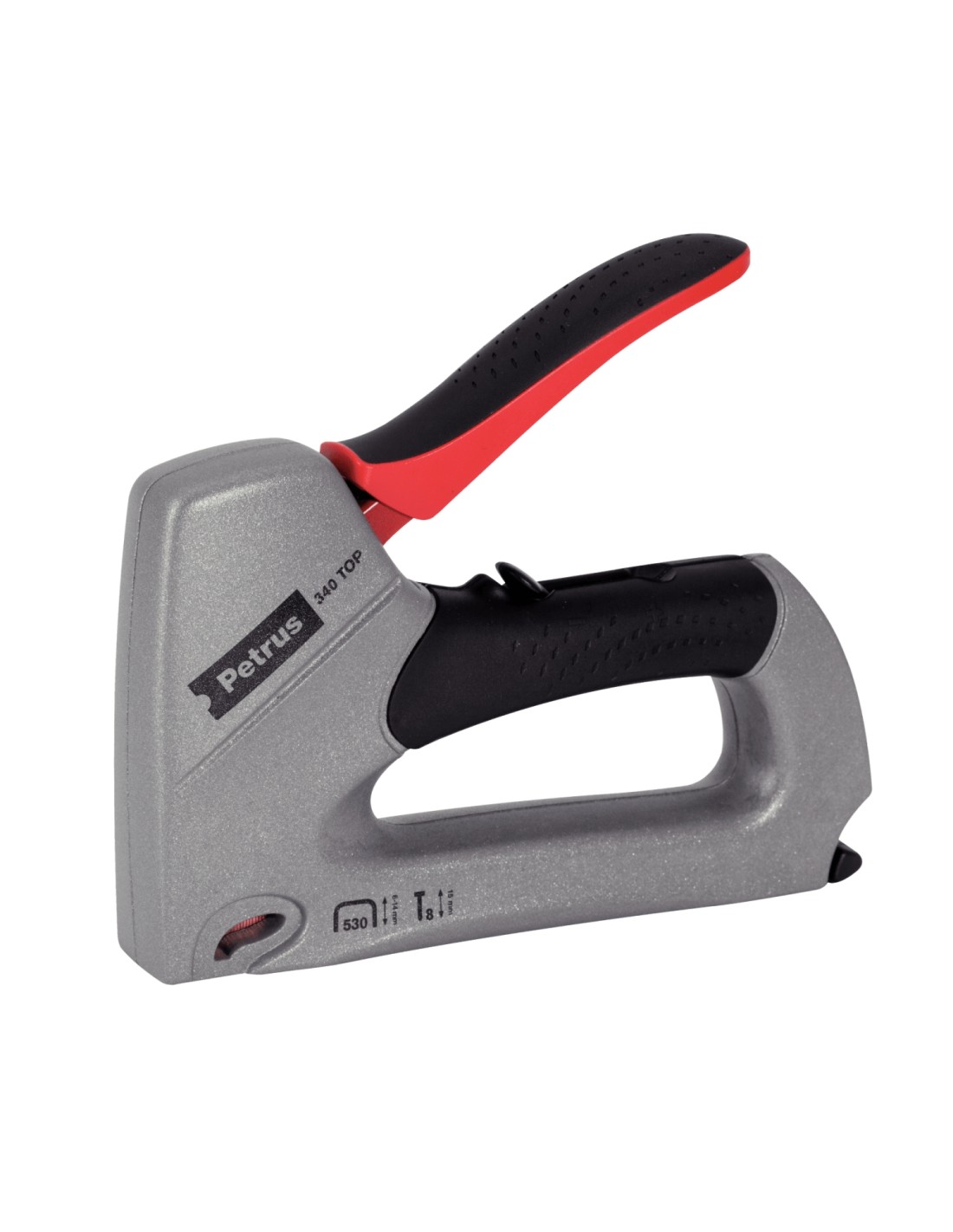 Petrus 66787 grapadora manual Negro, Rojo, Plata