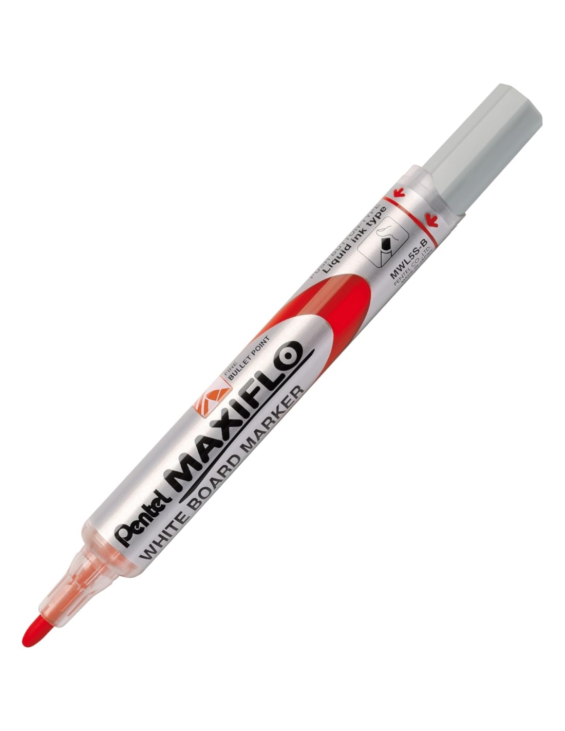 Pentel MWL5S-B marcador 12 pieza(s) Punta redonda Rojo