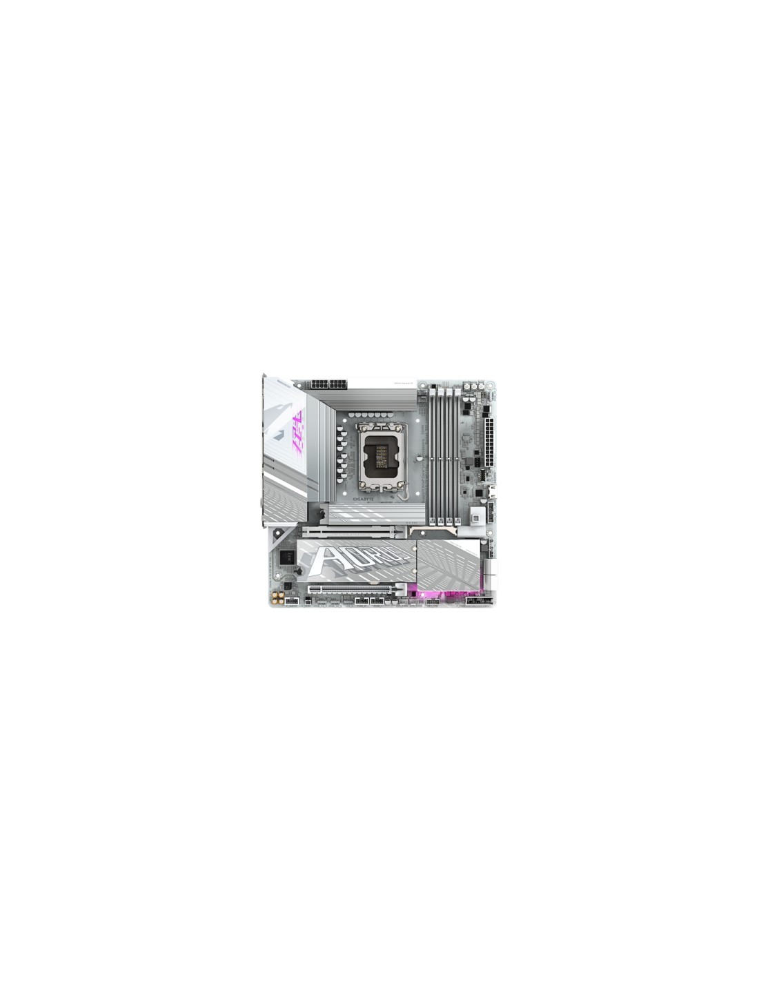 GIGABYTE Placa base Z890M AORUS ELITE WIFI7 ICE - Compatible con CPUs Intel Core Ultra (Serie 2), VRM de 12+1+2 fases, hasta 880