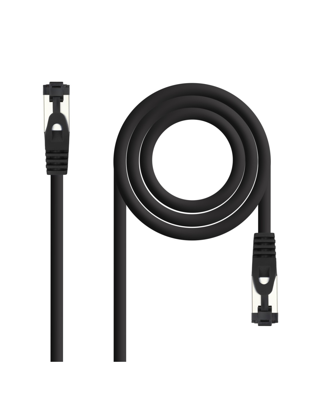 Nanocable Cable de Red Latiguillo Cat.8.1 2GHz LSZH SSTP AWG26, Negro, 25 cm
