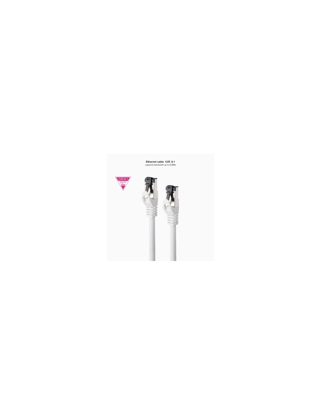 Nanocable Cable de Red Latiguillo Cat.8.1 2GHz LSZH SSTP AWG26, Blanco, 25 cm
