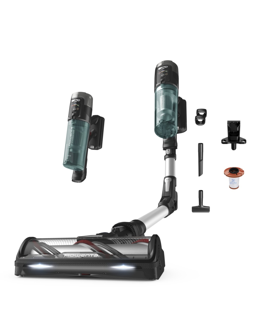 Rowenta RH9A32 Aspiradora escoba 2 en 1 Batería Secar Sin bolsa Aluminio, Verde