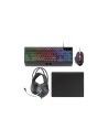 Mars Gaming MCP124PRO, Combo Gaming 4en1, Teclado RGB H-Mech con Reposamuñecas, Ratón RGB 3200DPI y Switches HUANO, Auriculares 