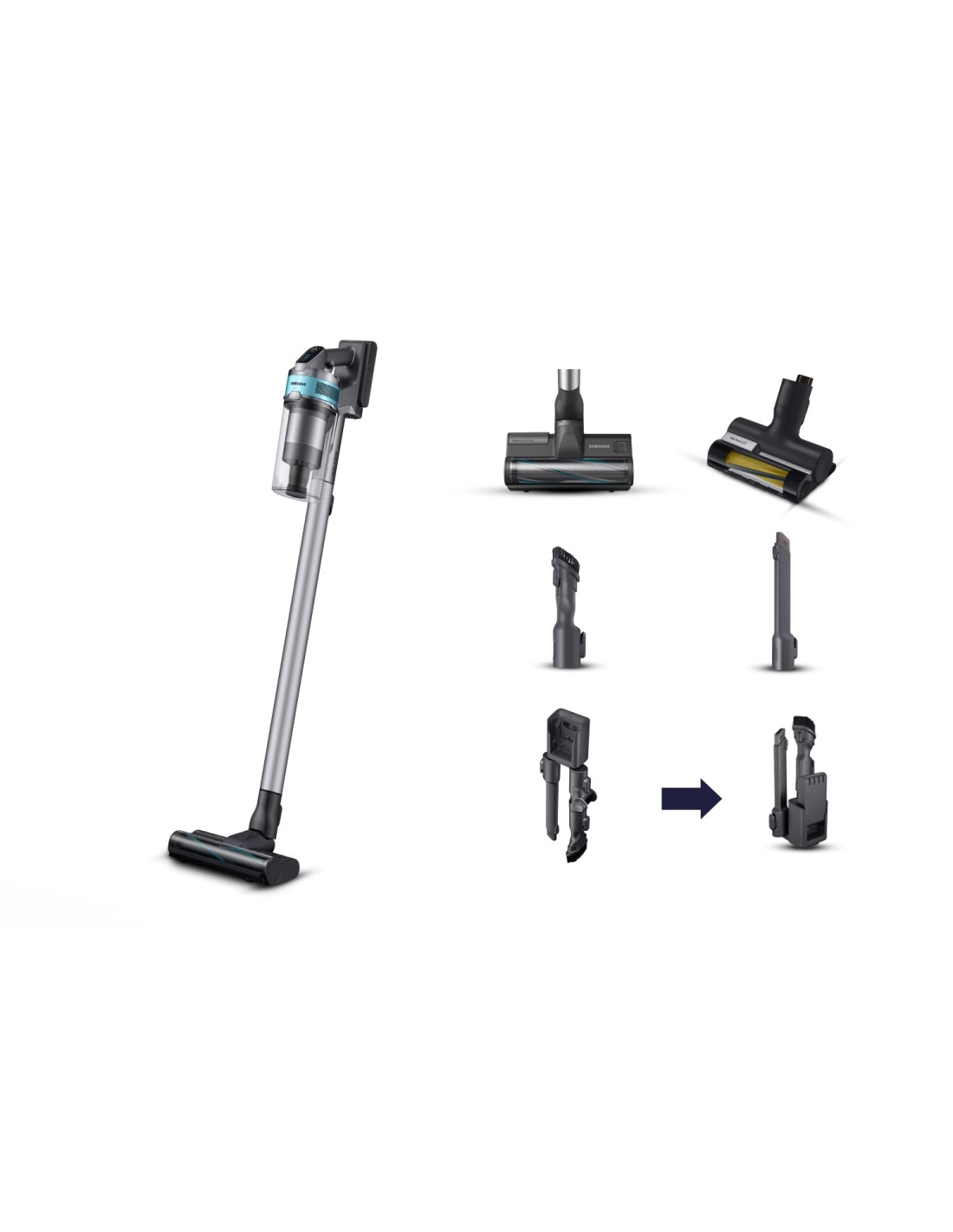 Samsung VS20B75AGR1 Aspiradora escoba 2 en 1 Batería Secar Sin bolsa 550 W Negro, Color menta