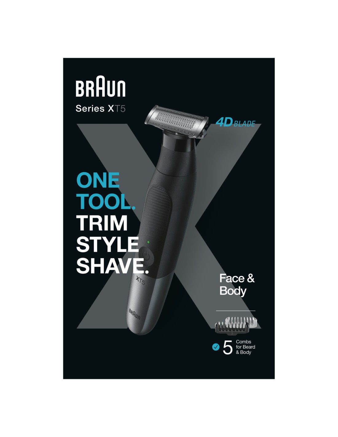 Braun XT5100 Batería 5 mm Mojado y seco Negro, Gris