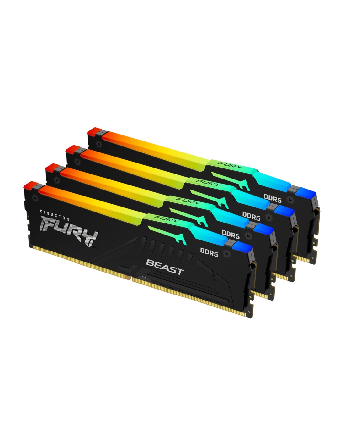Kingston Technology FURY Beast 128 GB 5200 MT/s DDR5 CL40 DIMM (Kit de 4) RGB XMP