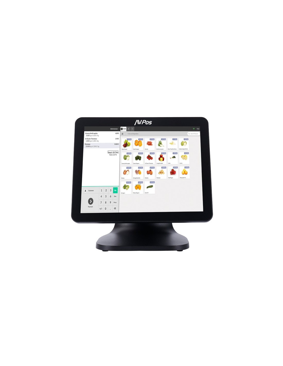 AVPos AVP-K5000B-N1-8128S Terminal Punto Venta (TPV) N100 38,1 cm (15") 1024 x 768 Pixeles Pantalla táctil