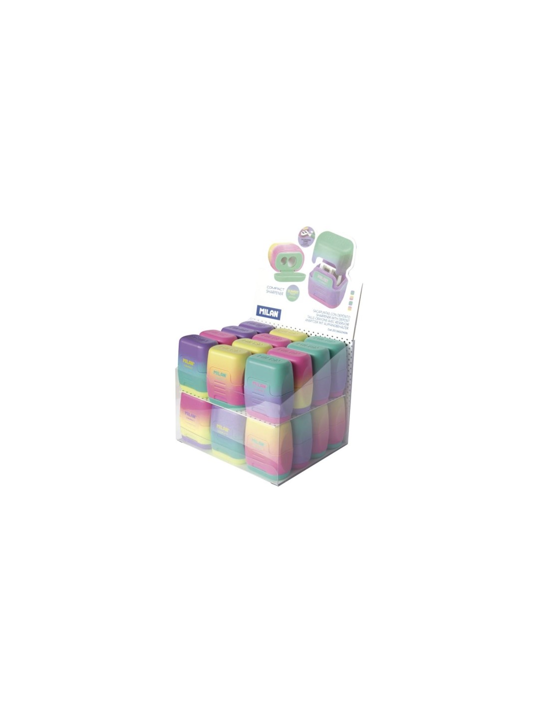 Milan 20166224SN sacapuntas Sacapuntas manual Verde, Rosa, Violeta, Amarillo