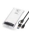 Ewent EW7064 caja para disco duro externo Caja externa para unidad de estado sólido (SSD) Transparente 2.5"
