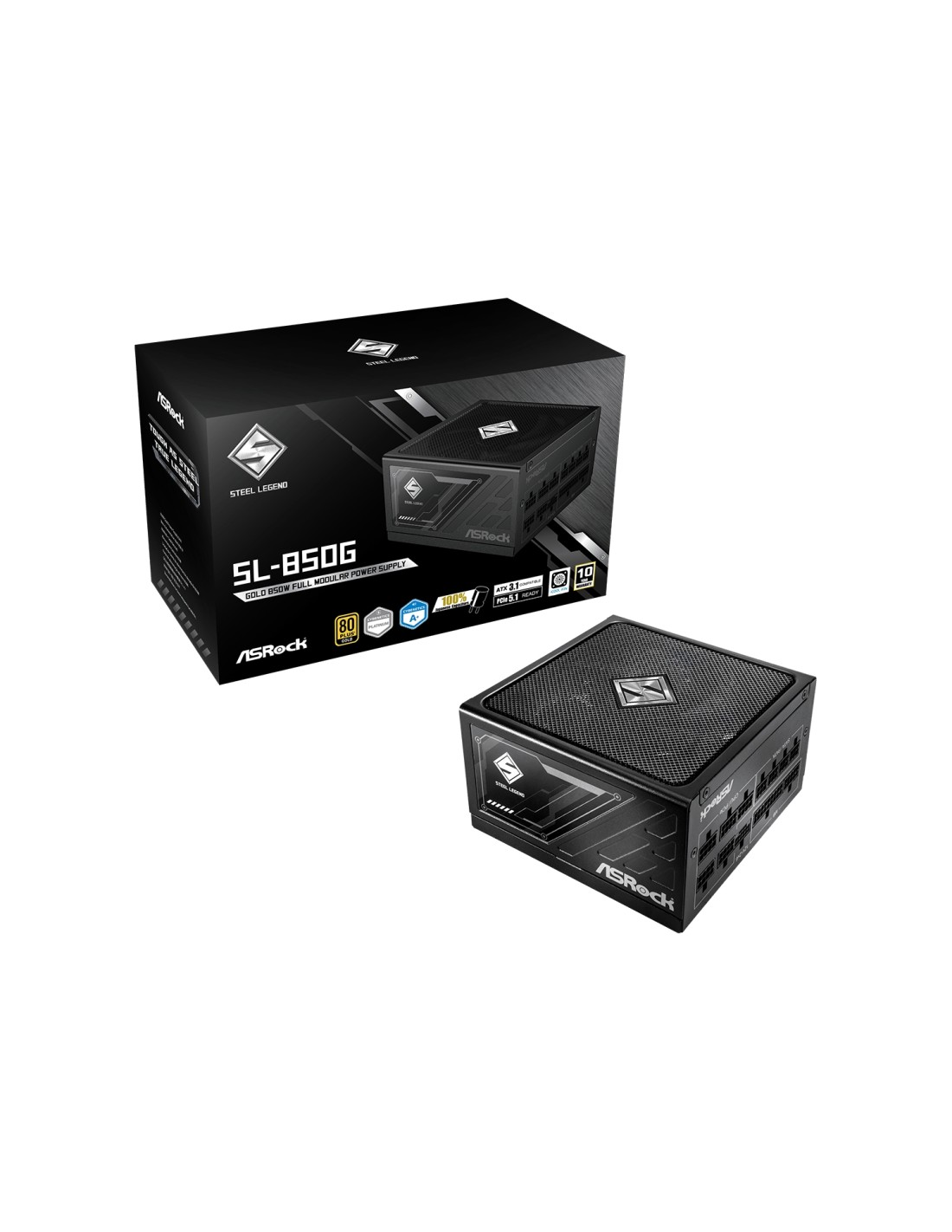 Asrock SL-850G Steel Legend unidad de fuente de alimentación 850 W 20+4 pin ATX ATX Negro