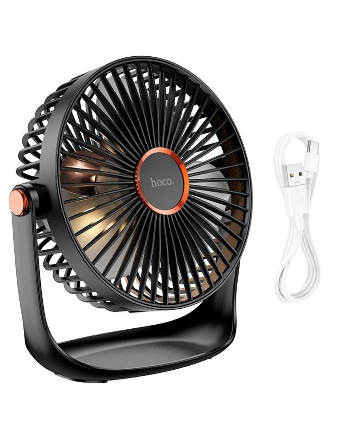 Borofone DBF02 Cool Desktop Fan with Light Black