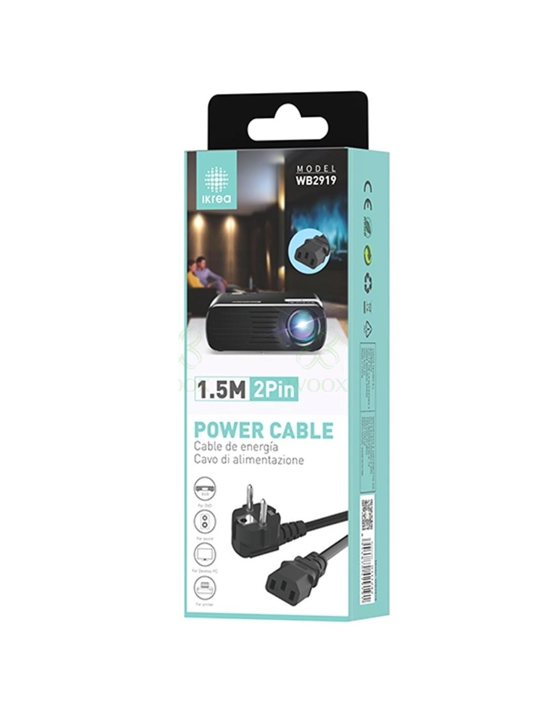 Cable de Alimentación 2 Pines 1.5M Ikrea WB2919