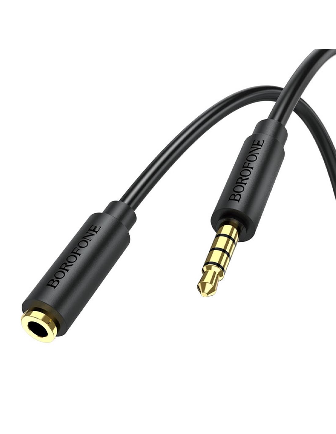 Cable Extensor 3.5mm Macho-Hembra 2m Borofine BL12 negro