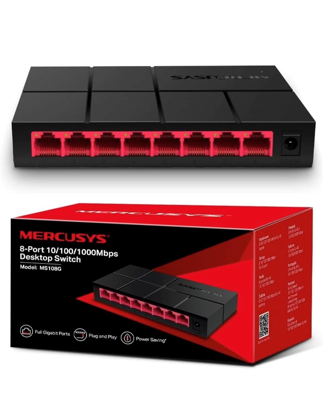 Mercusys Switch de Sobremesa 8 Puertos Gigabit (MS108G)