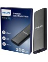 Disco SSD Philips 500GB USB-C/USB 3.0 540MB Ultra Slim Gris (FM50SS031P)