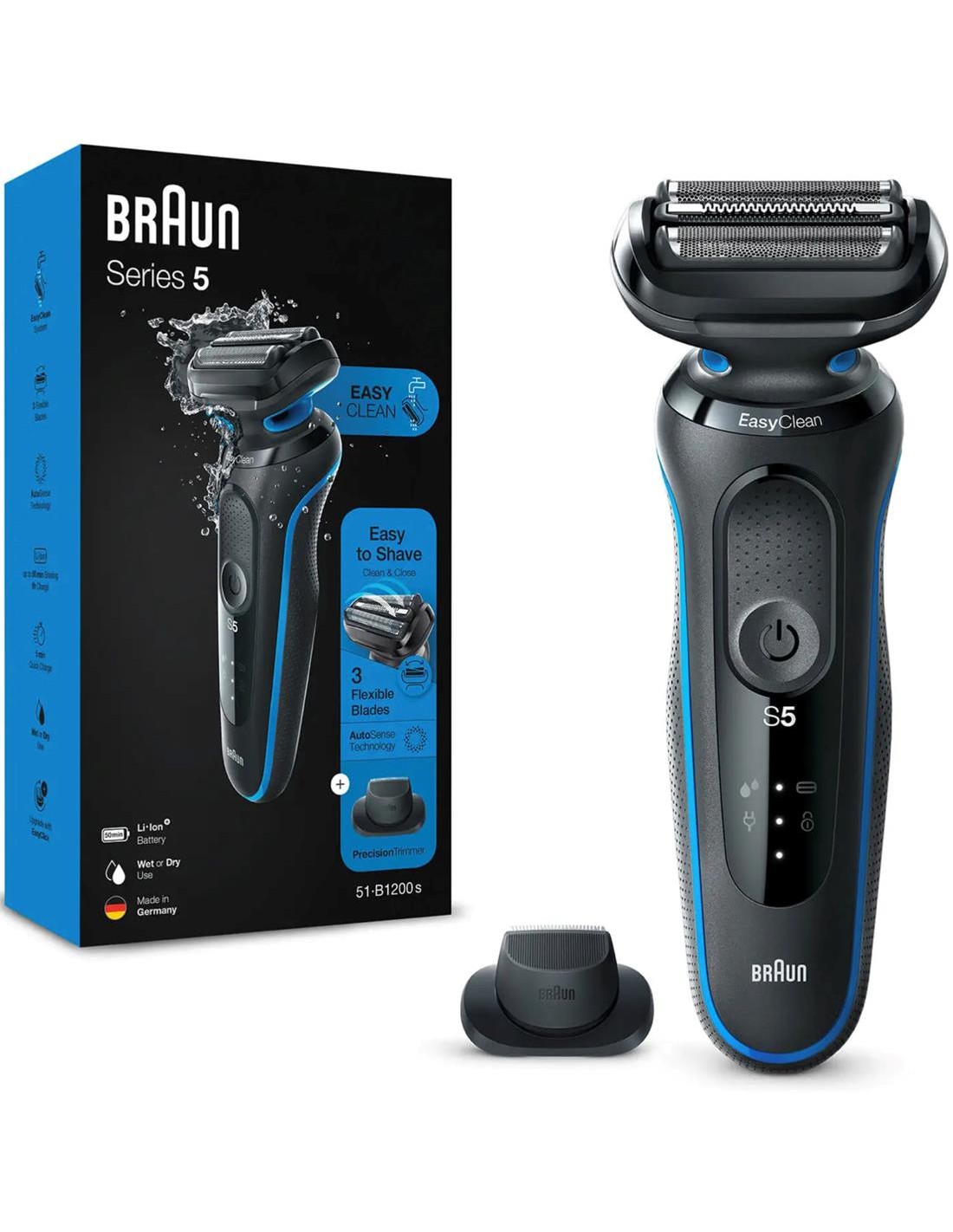 Braun Afeitadora 51-B1200S Serie 5 Recargable, Wet & Dry