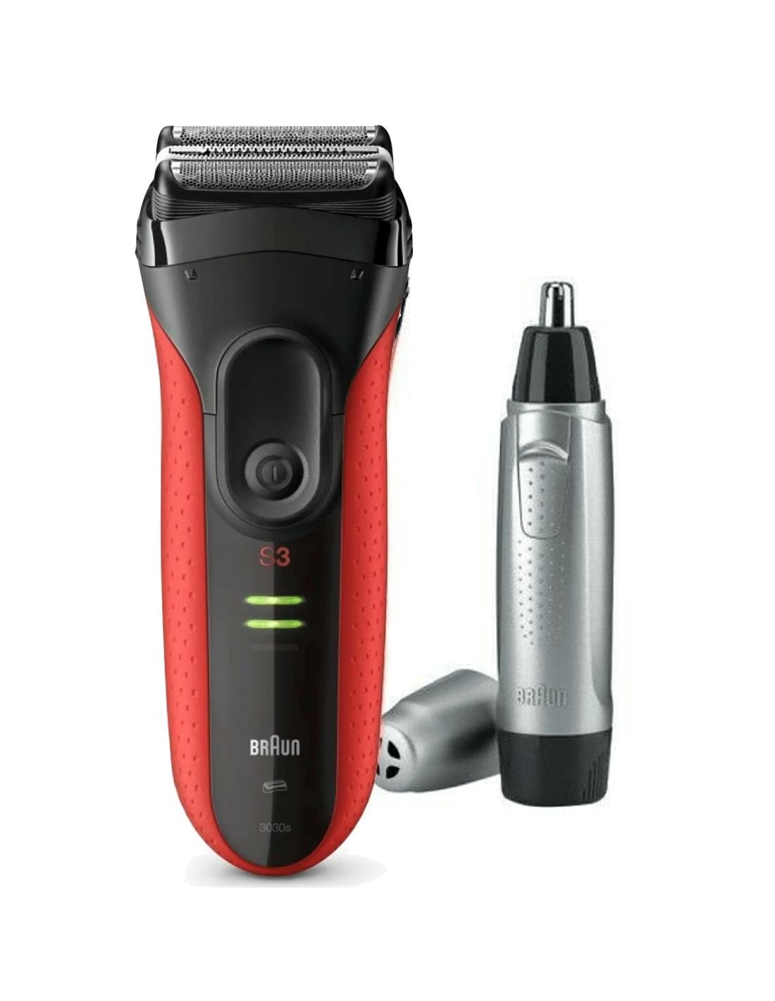 Braun Afeitadora Series 3 3030VS Negra/Rojo + Naricero