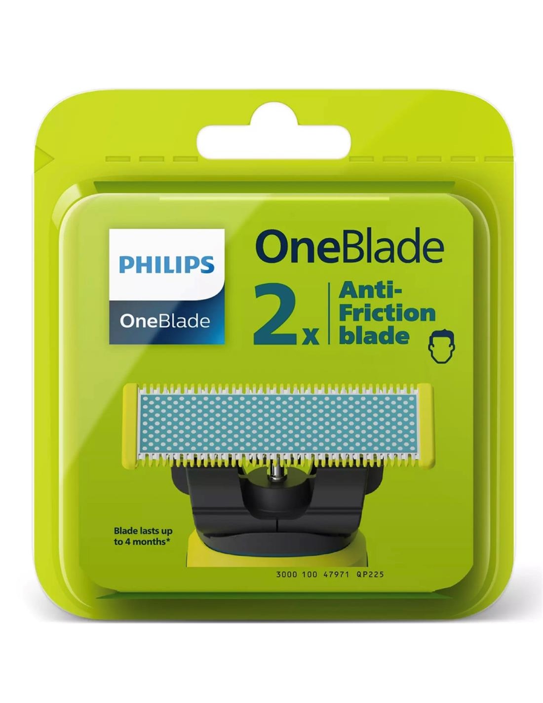 Philips QP225 Recambio para OneBlade Pack de 2 Hojillas AntifricciÃ³n