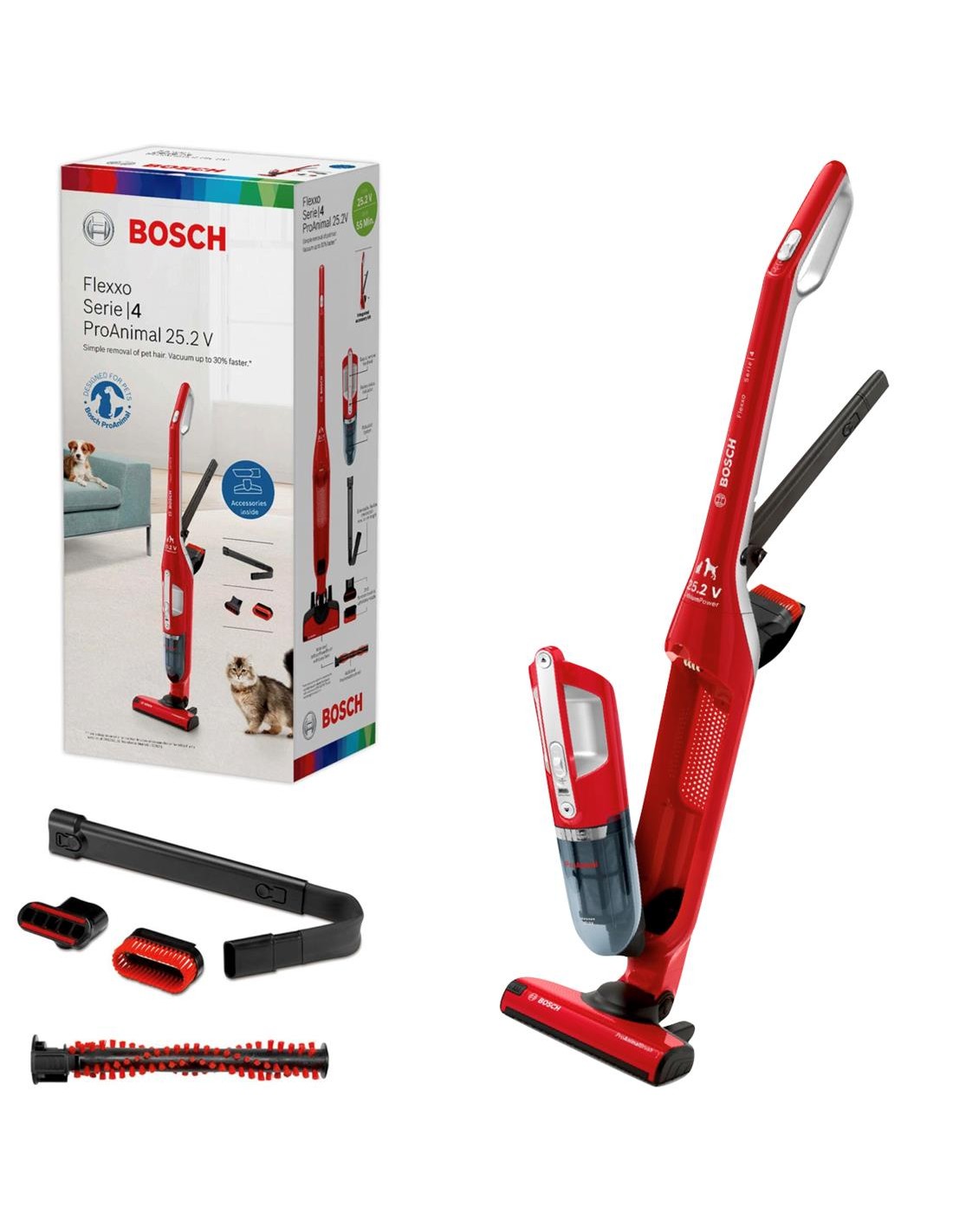 Bosch BBH3ZOO25 Aspirador Escoba 25.2 V Rojo