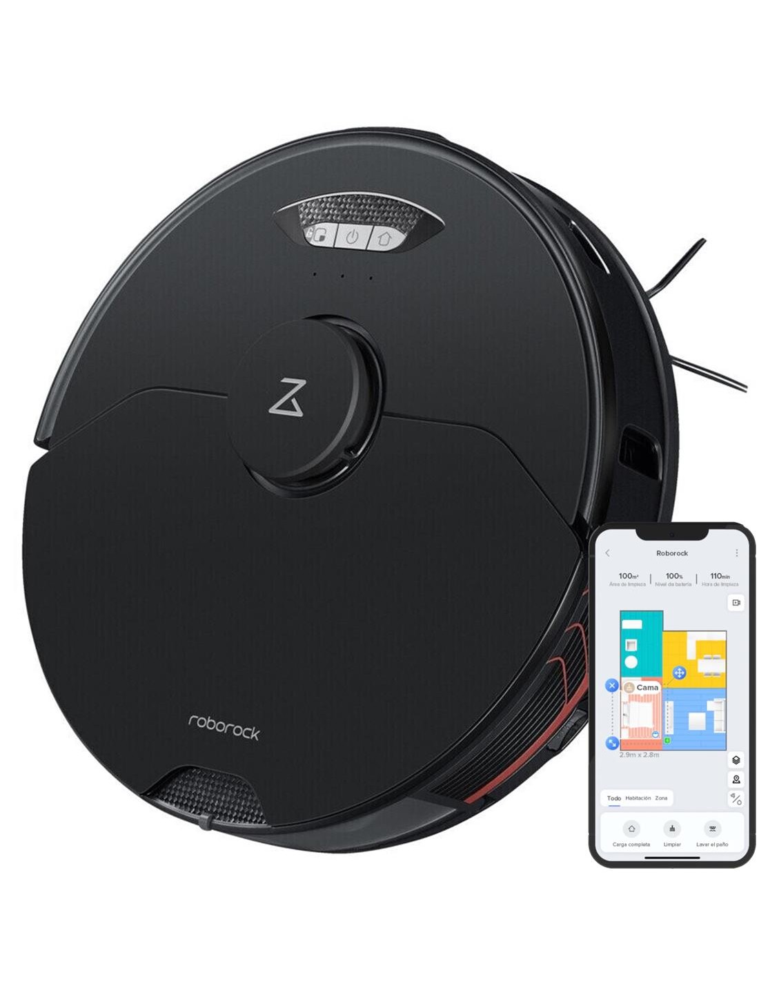 Roborock S7 Max V Robot aspirador con fregado vibraRise Negro