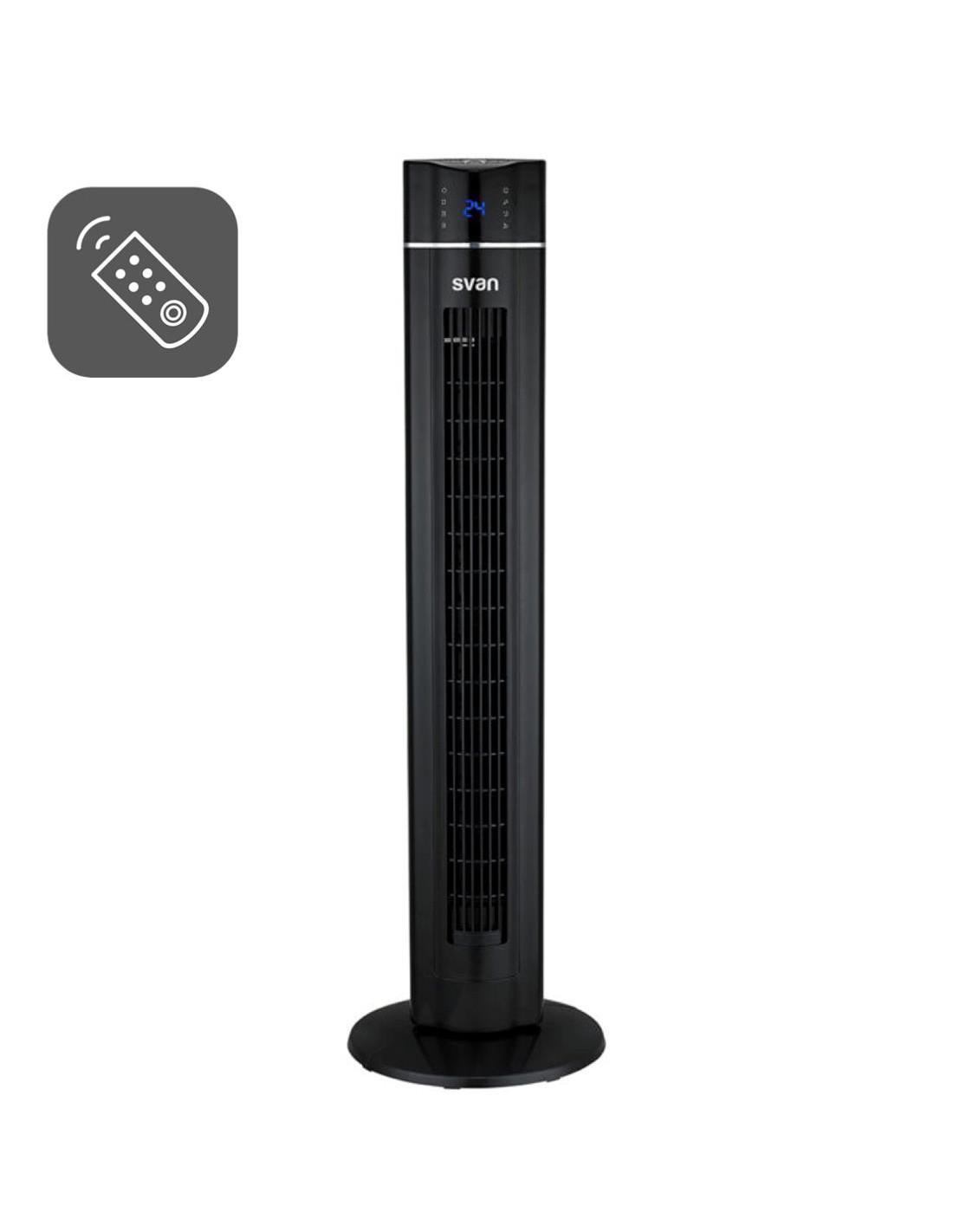 Svan SVVE02420TR Ventilador Torre 42 60W Display Negro con Mando 3V