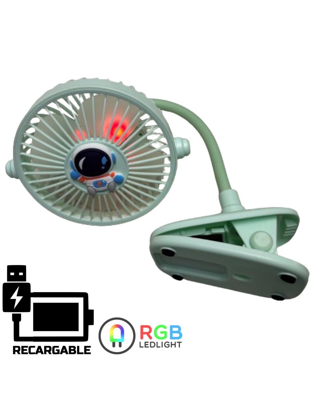 Ventilador BJJ808 Recargable USB con Clip de Ajuste