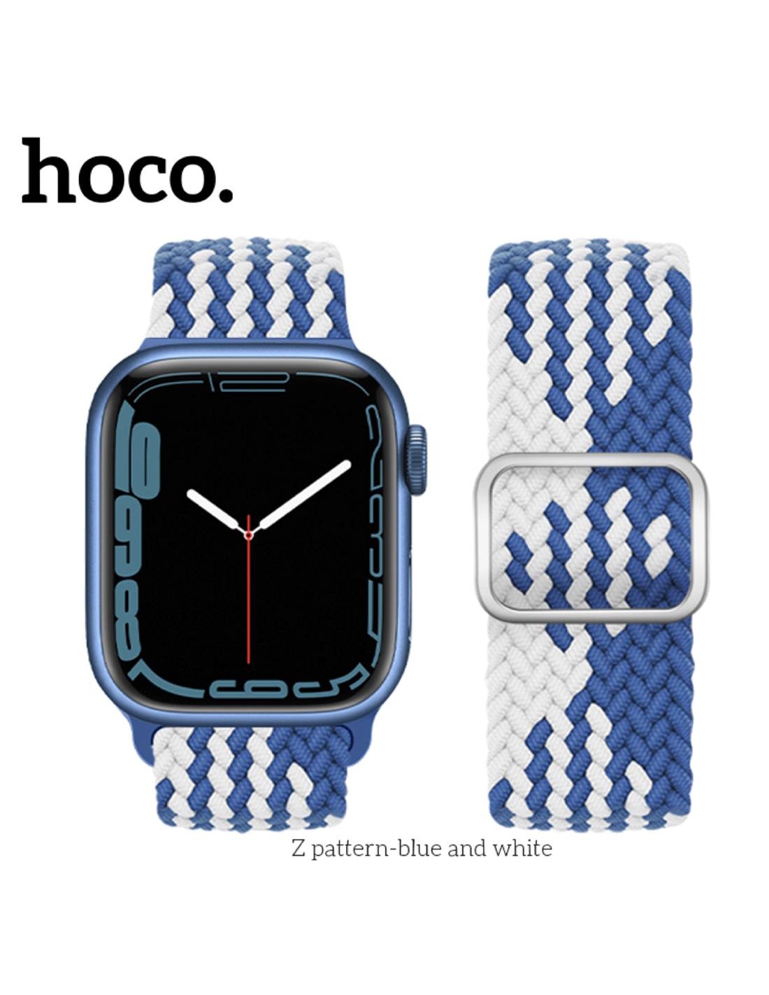 Hoco iWatch WA05 Correa Jane Eyre Nylon Z Pattern Azul y Blanco