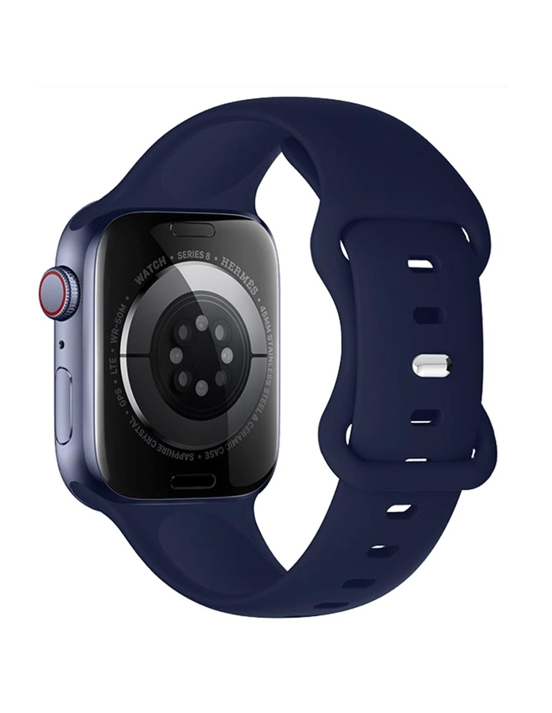 Hoco iWatch WA15 Flexible Series 8- Character Buckle Solid Color Silicone Strap (38/40/41mm)Mid.Azul