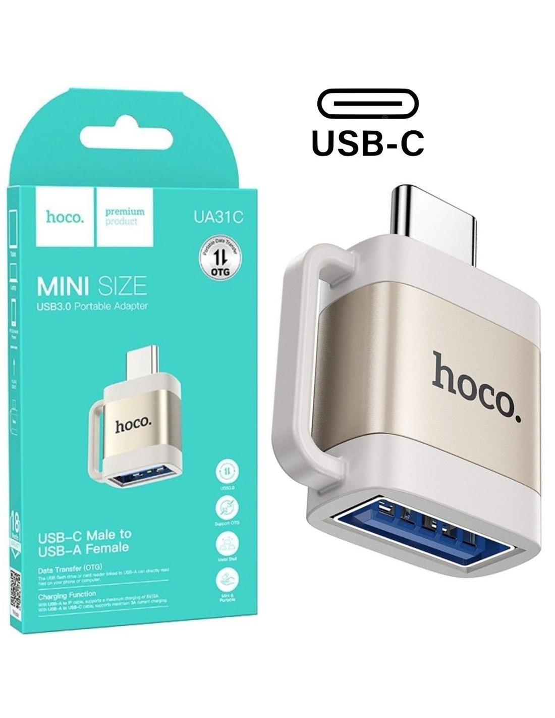 Hoco UA31C Adaptador OTG USB-C a USB-A Gris