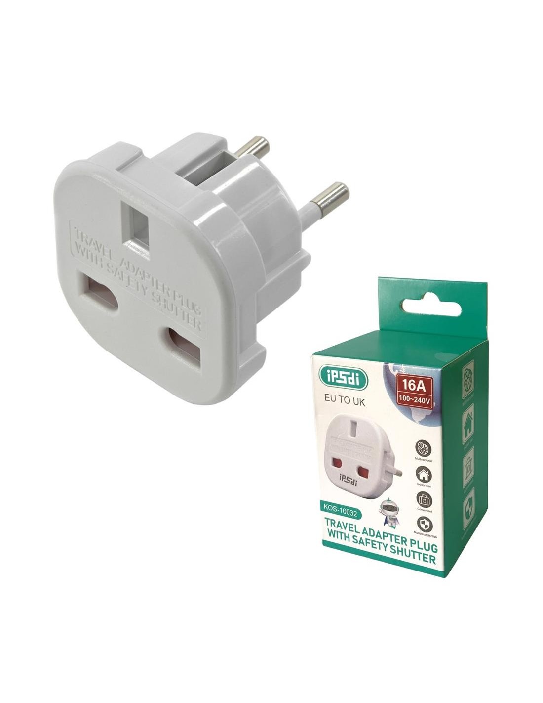 IP5di Adaptador de Viaje UK a EU