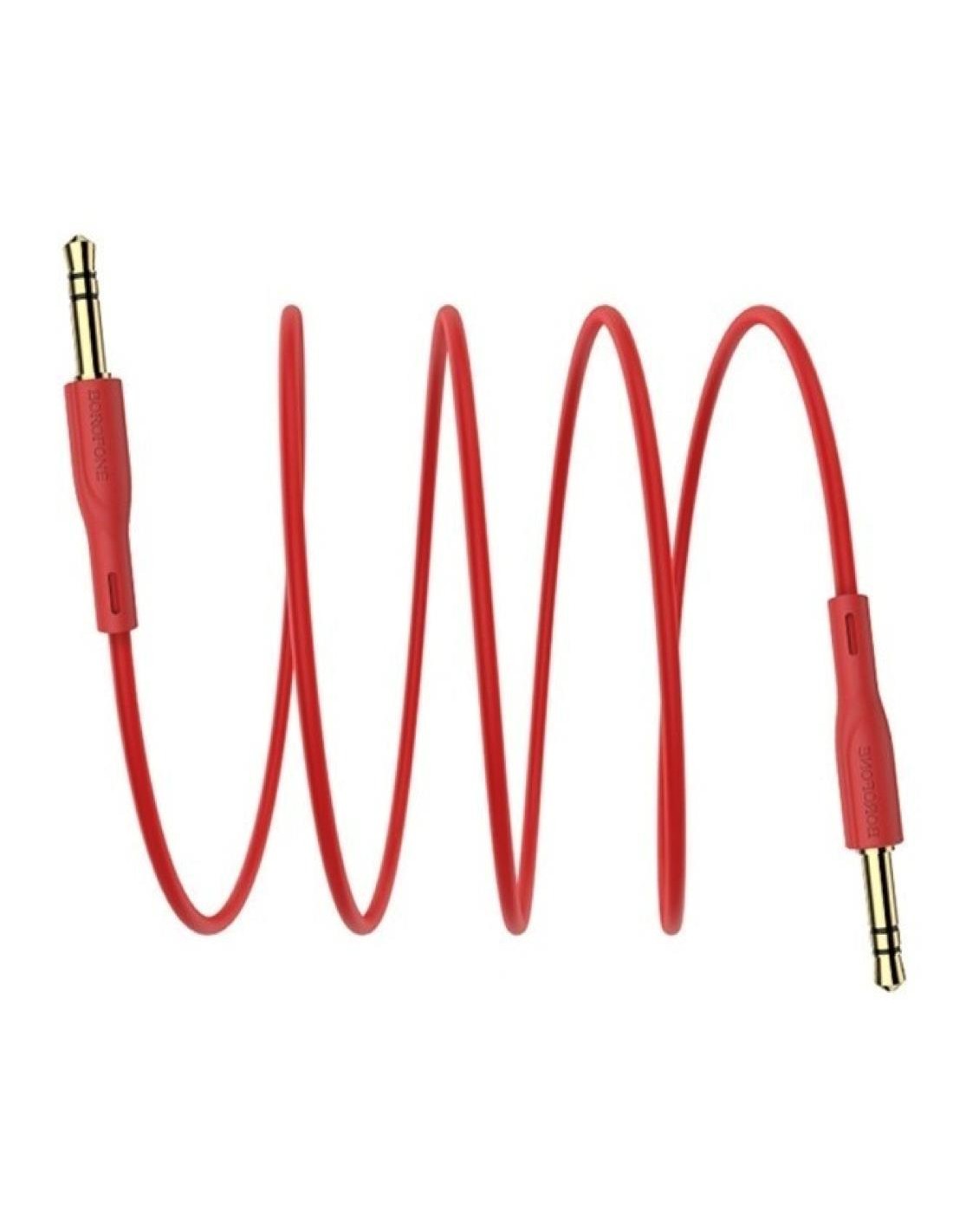 Cable de Audio tipo Jack Stereo de 3.5mm 1 Metro Borofone BL1 Rojo