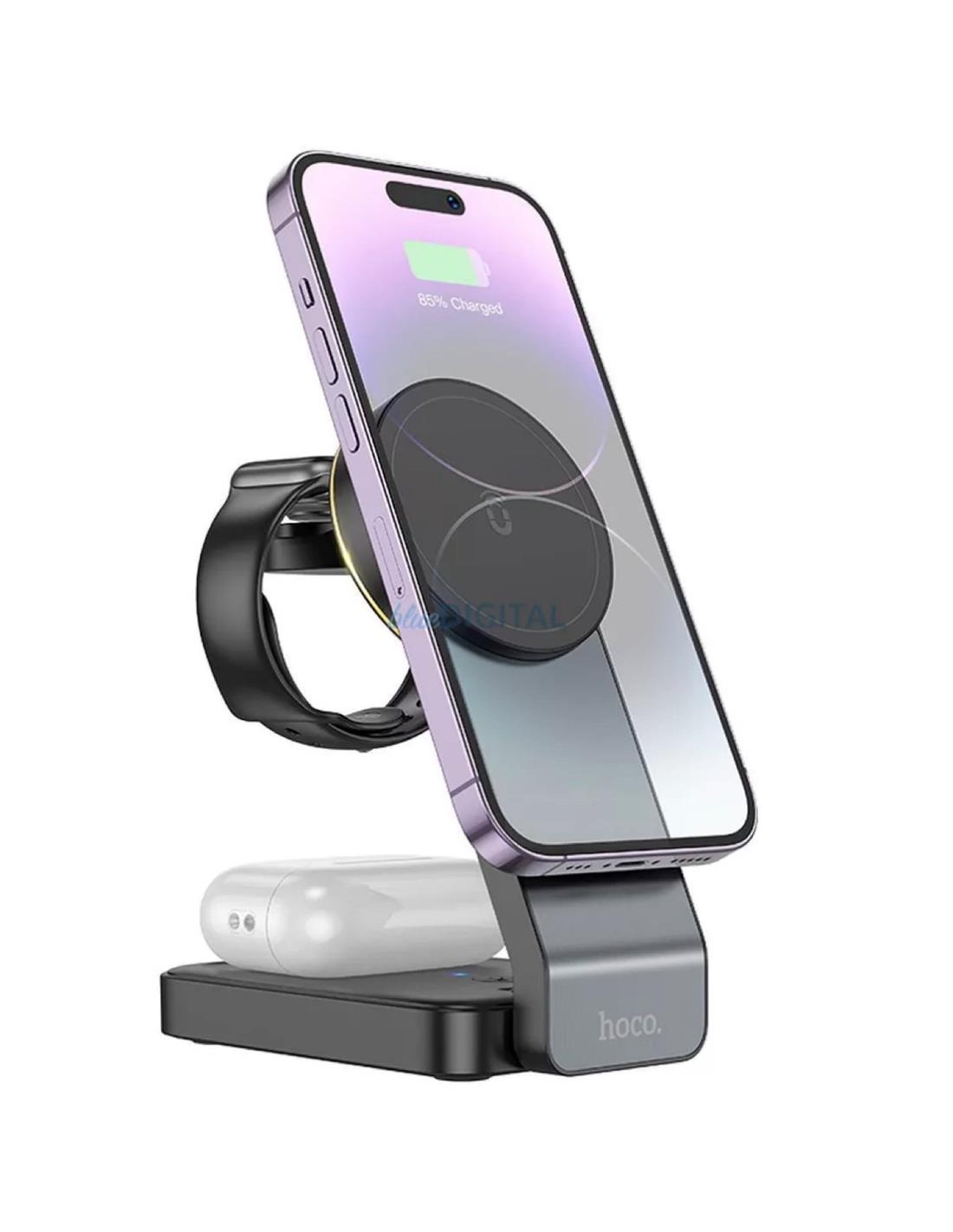 Hoco CQ3 Cargador InalÃ¡mbrico 3-1 Plegable para Apple