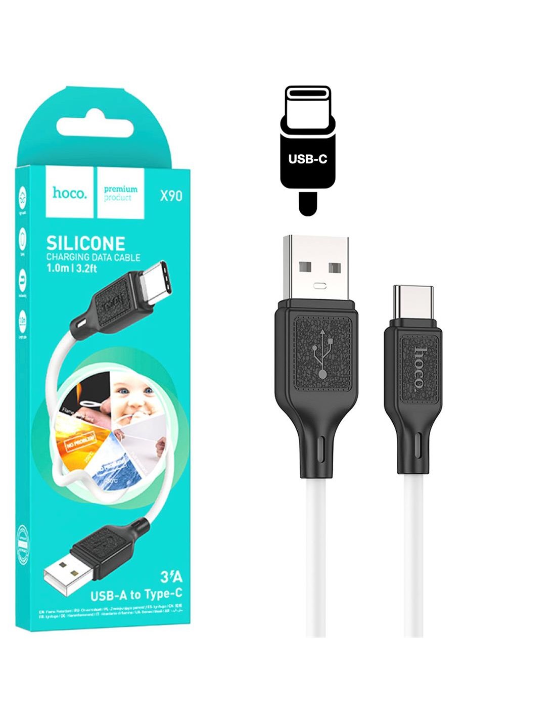 Hoco X90 Cable Cool Silicone Type-C White