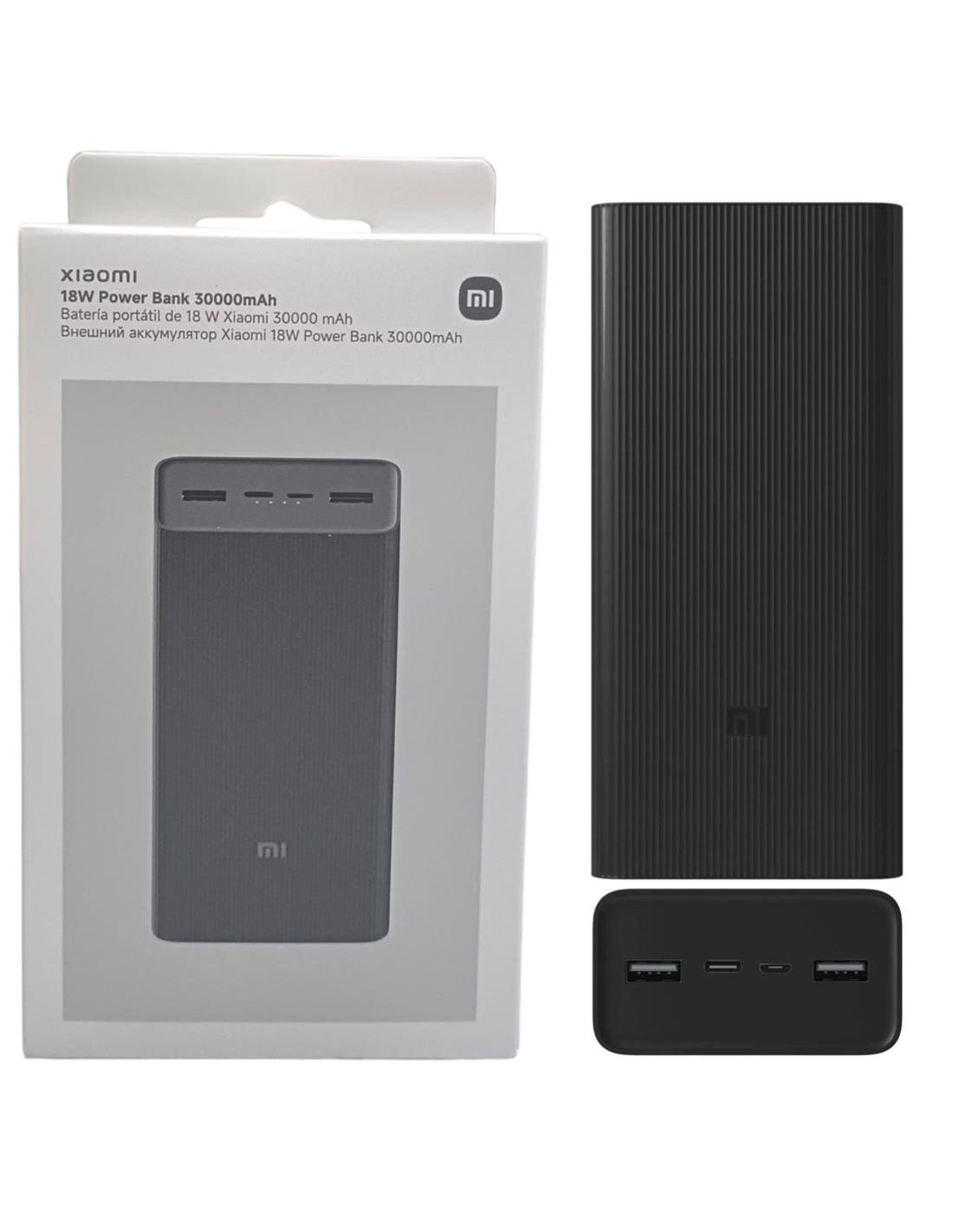 Xiaomi PowerBank 30.000 mAh 18W USB-A y USB-C Negro (BHR9126GL)
