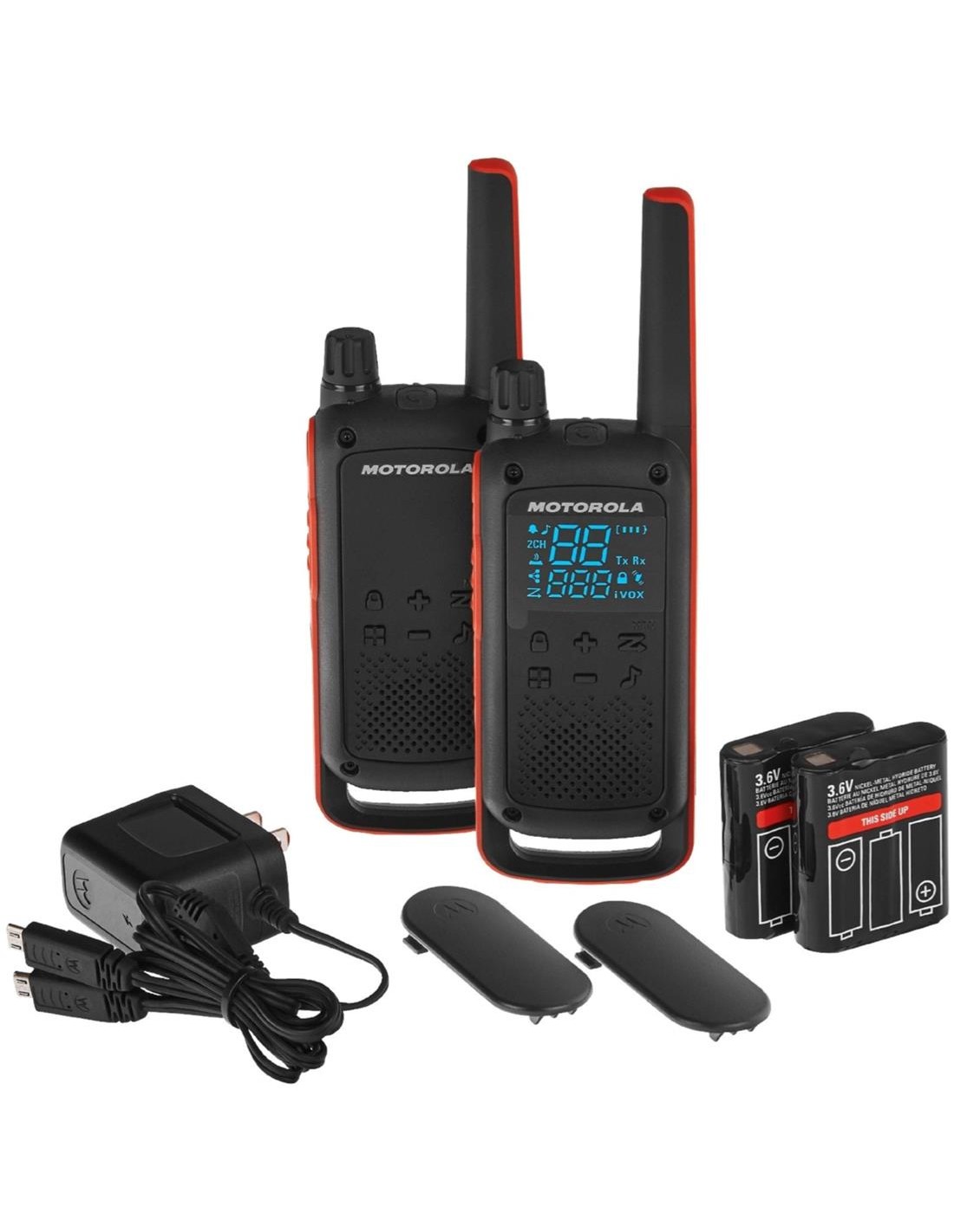 Motorola T82 Twin Walkie Pack 2 Negro Rojo