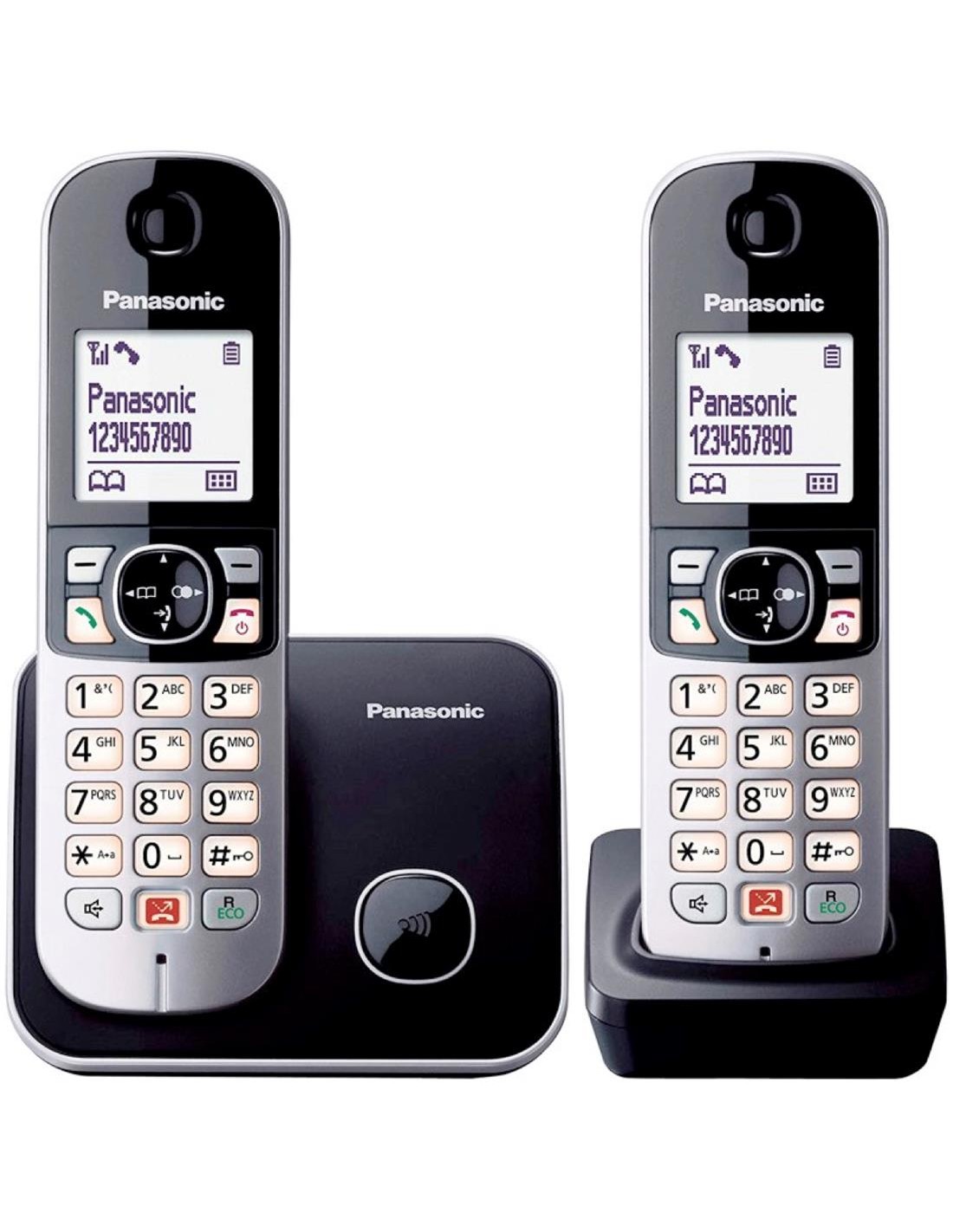 Panasonic KX-TG6852SPB TelÃ©fono InalÃ¡mbrico DUO Anti Spam Plata