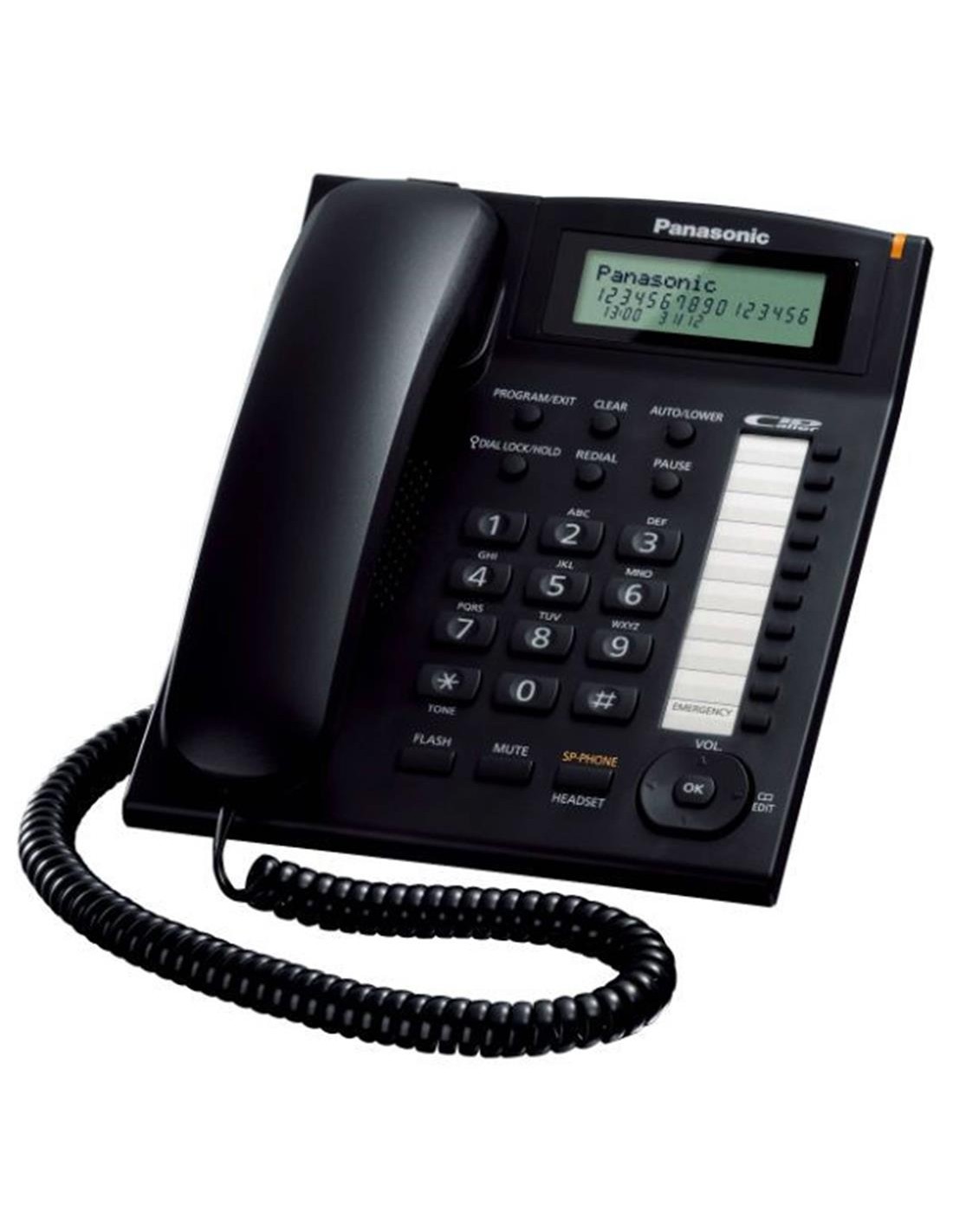 Panasonic KX-TS880EXB TelÃ©fono Fijo con Pantalla y Altavoz Negro